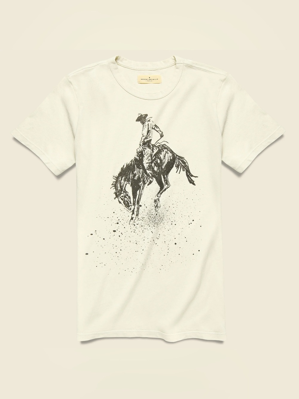 Imogene + Willie Buckin' Bronco Rodeo Graphic Tee Cream Size XL